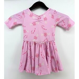 Dot Dot Smile Kids 2T Pink Candy Cane Dress Toddler Girls Holiday Party Outfit
